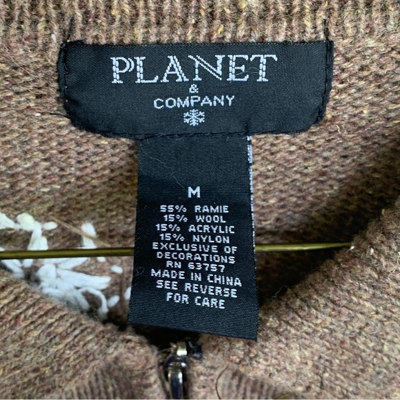 Snowman Christmas Holiday Embroidered Sweater Women’s Size Medium Full Zip - Picture 7 of 9